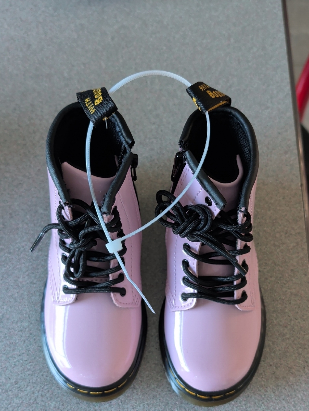 Dr. Martens Pink Patent Lace-Up Boots
